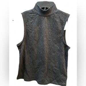 ❤️ GAP BLACK TEXTURED TURTLENECK TANK TOP SIZE XS